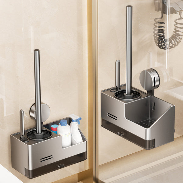 Suction cup, toilet brush, wall-mounted rack, household toilet without dead ends, bathroom without punching, cleaning brush artifact