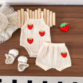 Children's clothing  cross-border fashion strawberry chapter off-white camisole + shorts summer new