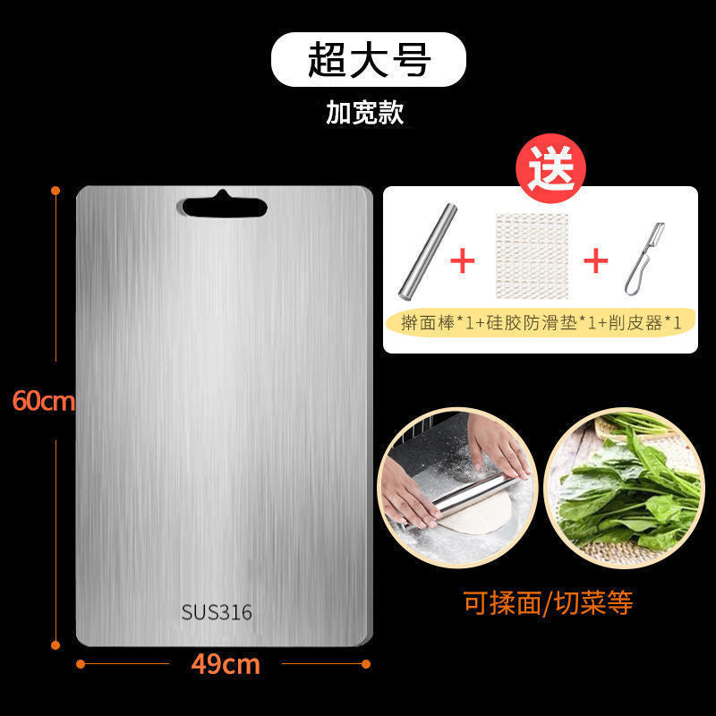 316 stainless steel cutting board - thickened, moisture-proof, extra-large, anti-mold kitchen chopping board - large cutting board for home use