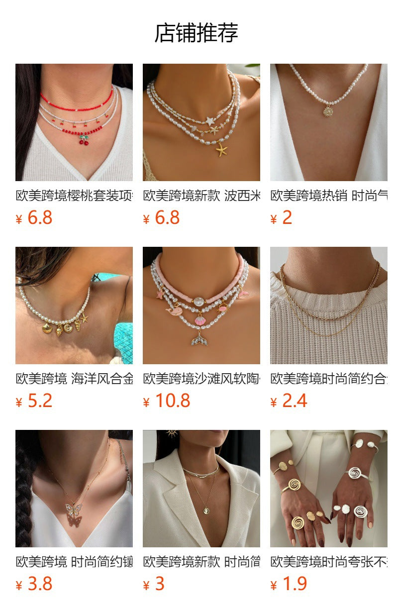 Wholesale alloy devil's eye pendant necklace - european & american retro multi-layer necklace for women - cross-border premium fashion street style jewelry