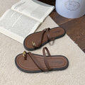 2024 new women's thong sandals - summer outdoor wear, fairy style, new flat anti-slip design, perfect with skirts, soft sole, single strap