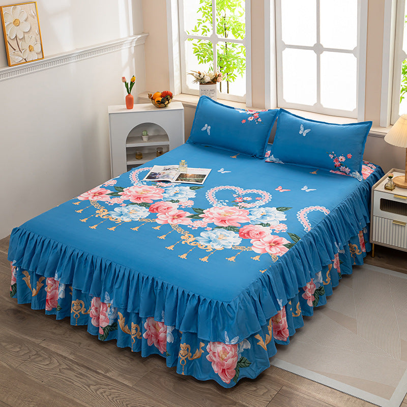 Bed skirt, fitted sheet, thickened bed sheets, comfortablenon-slip mattress protector, single piece simmons bed cover 1.8m double bed