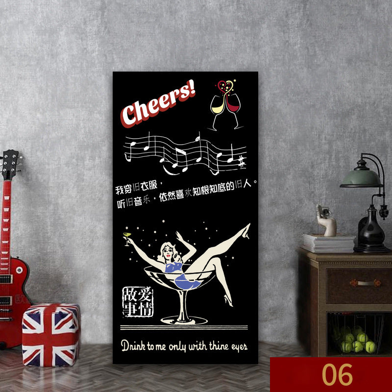Bar wall decoration painting leisure bar pub box mural industrial style background wall beer KTV hanging painting