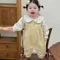 Spring and autumn overalls two-piece set baby romper sweet princess girl outfit cute girl autumn clothes