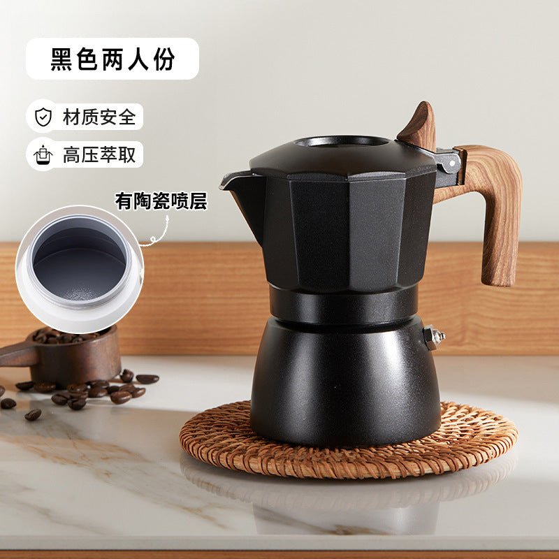 New double valve moka pot italian espresso coffee maker outdoor coffee brewing moka pot espresso coffee maker - export quality