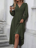 Fall and winternew arrival medium wool ball oblique collar lantern sleeve pleated waist dress