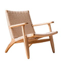 Scandinavian solid wood rope lounge chair single sofa chair b&b hotel lazy chair balcony casual saddle chair reading chair