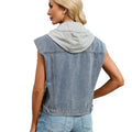 European and american cross-border e-commerce  independent website new leopard print fashion print patchwork denim top vest casual
