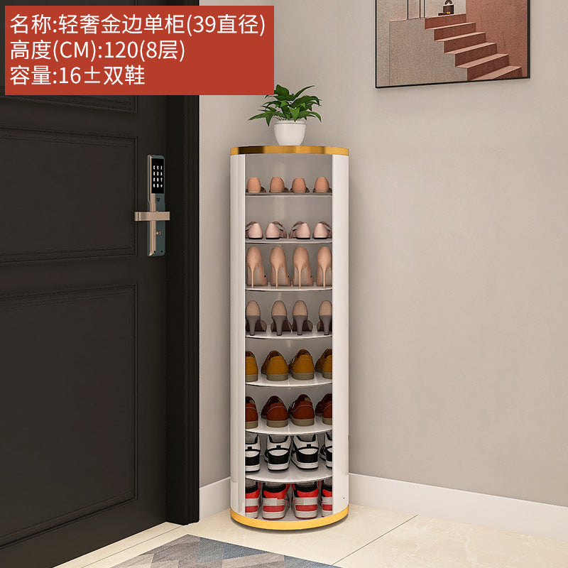 Rotating shoe cabinet household door 2025 new entry entrance entrance steel round multi-layer disinfection shoe rack