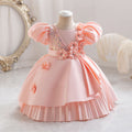 New in stock sequin floral kids' dress - princess style runway dress for girls