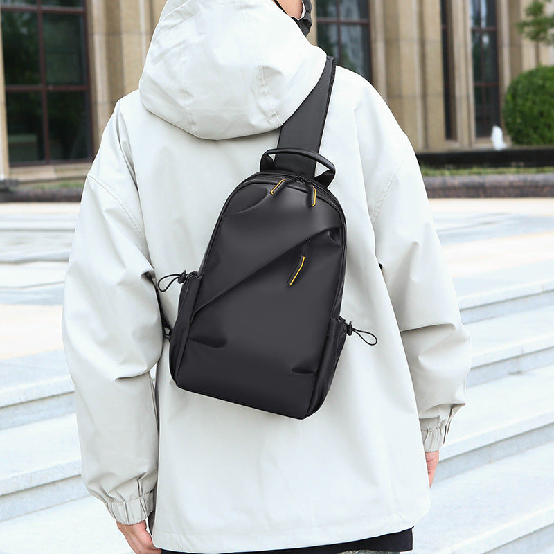 Cross-border new men's breast bag, high-end messenger bag, light and simple riding, chest small backpack, casual shoulder bag.