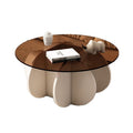 Glass coffee table accessible luxury modern living room for home small apartment casual round popular table normcore pumpkin coffee table