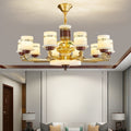 For home house classy chandelier natural jade duplex new lamp zhongshan full copper ancient town new chinoiserie marble