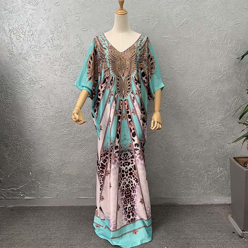 supply of african women's digital printing looseplus size bat shirt abaya special price