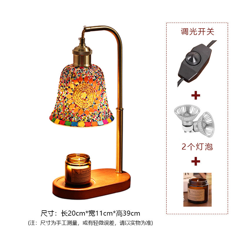 Moroccan flameless aroma lamp wax melting lamp birthday gift bedroom bedside lamp american retro romantic decorative table lamp