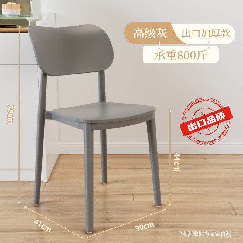 Backrest dining chair for home modern casualthickened comfortable plastic stool for long sitting scandinavianpopular commercial dining table chair