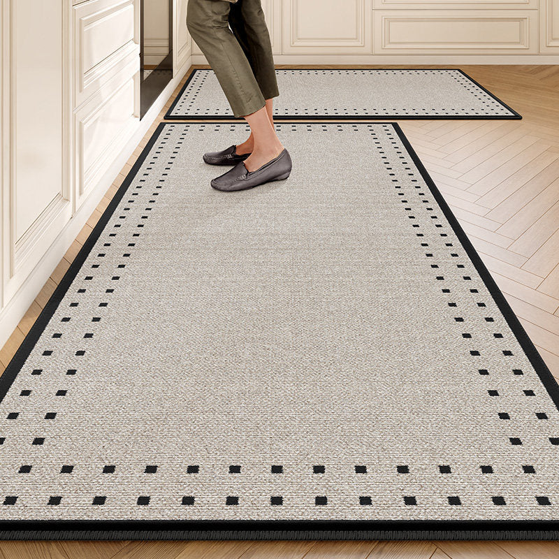 Kitchen floor mat non-slip oil-proof wipeable waterproof pure color stain-resistant mat easy-care for homethickened foot mat wholesale