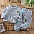 Baby & toddler plush warm pajama set - autumn/winter cartoon cute sleepwear loungewear for boys & girls