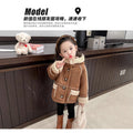 Girlwinterfleece outwearkids baby fur new arrivaltops style thickenedheattech lamb all-in-one winter clothing