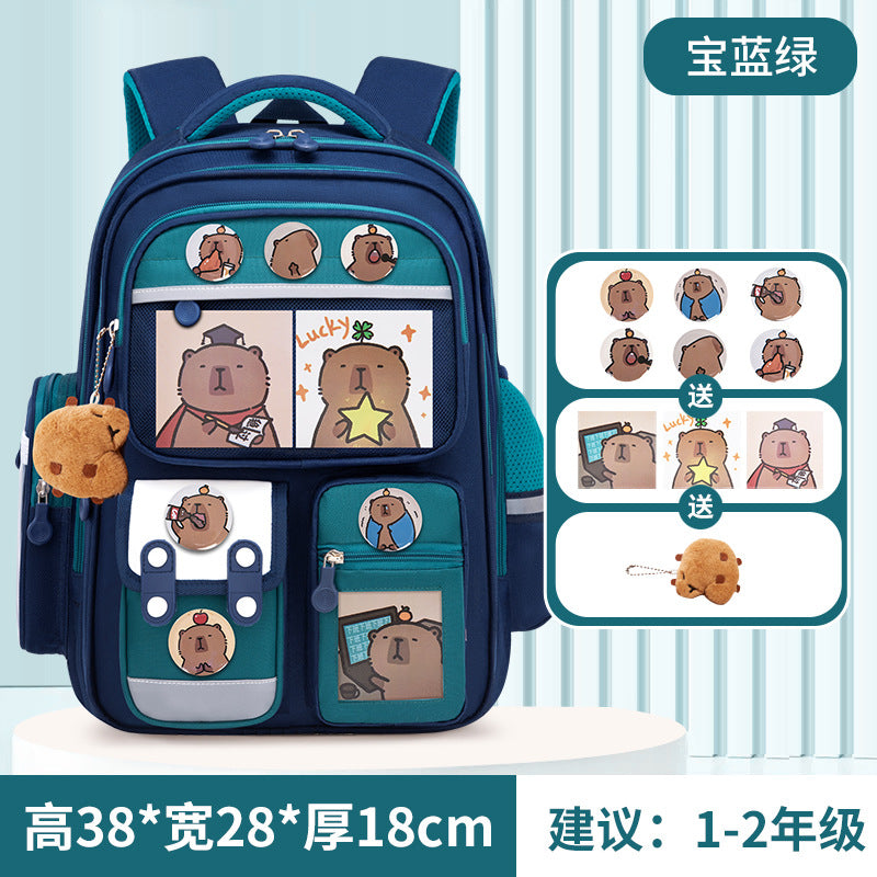 Kapibara new primary school bag, men's and women's 1-3-6 grades, light spine protection, large-capacity children's backpack