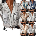 independent station  hot seller: summer european and american fashion casual sleeveless v-neck printed shirt for women