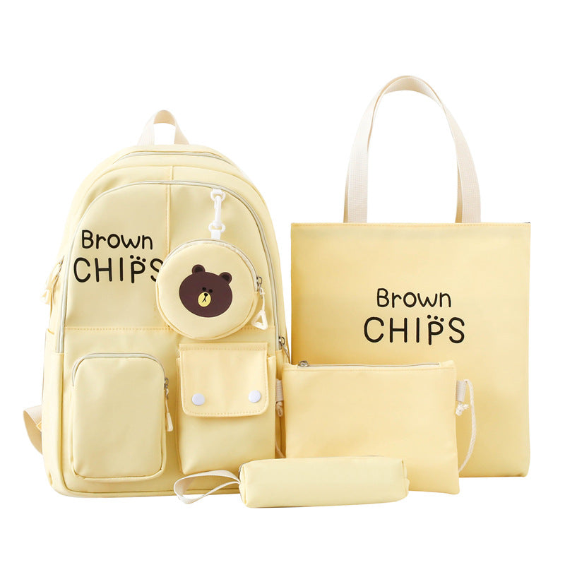 Student Backpack Japanese Cute College Style School Bag Personality Graffiti Funny School Bag Travel Backpack