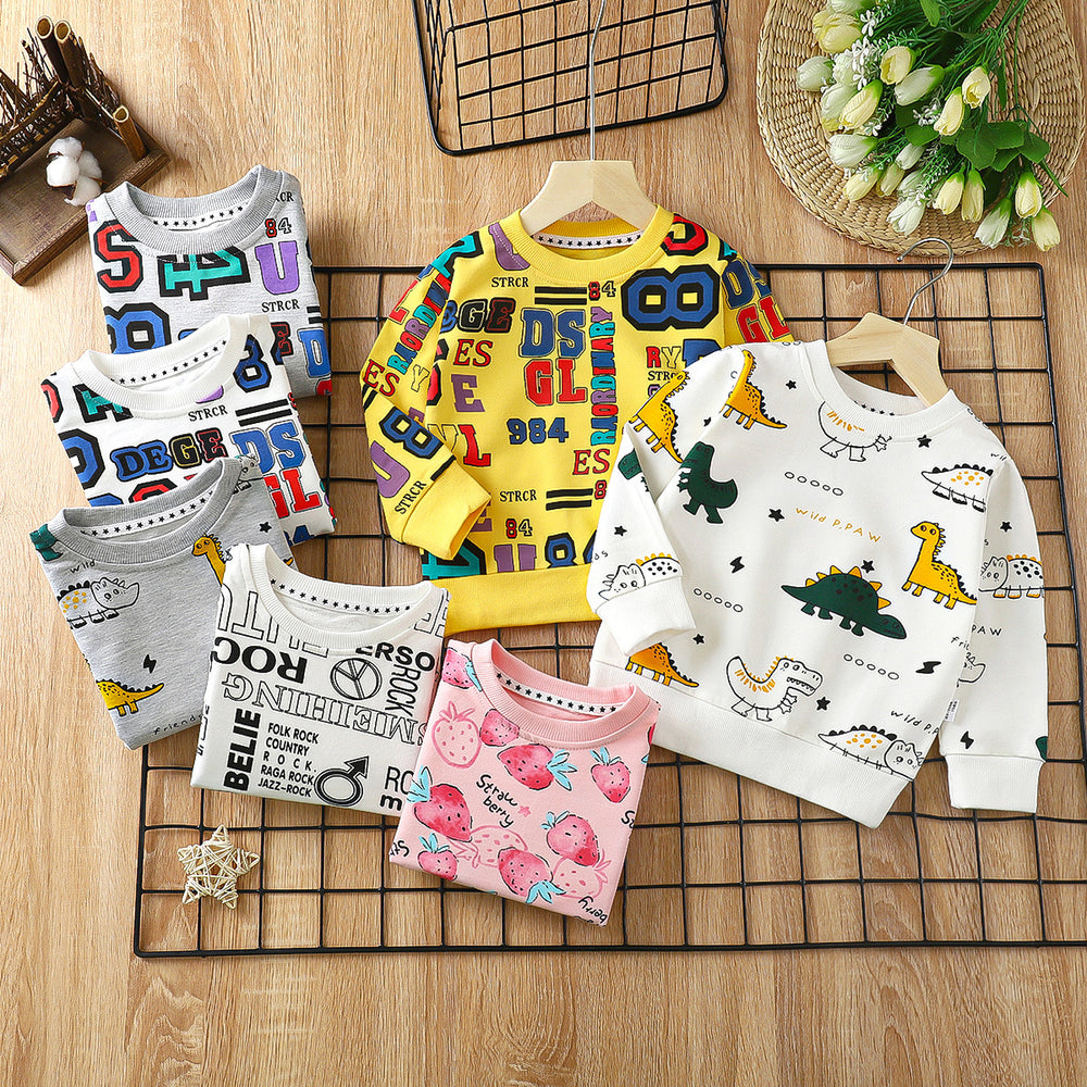 Children's hoodie  autumn collection, 100% cotton, long sleeve t-shirt for boys and girls, infant and toddler pullover top