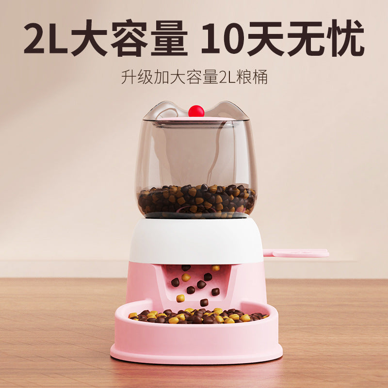 New arrival cross-border pet automatic feeder cat and dog large capacity bowl pet feeding basin push-type educational pet bowl