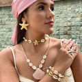 New arrival shell necklace wholesale fashion cross-border necklace bohemia beach style pendant women's double-layer design necklace