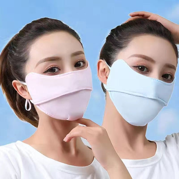 Ice silk breathable sunscreen, eye corner mask, fashionable women's enlarged face protection, eye corner protection, sunscreen, breathable sunscreen mask