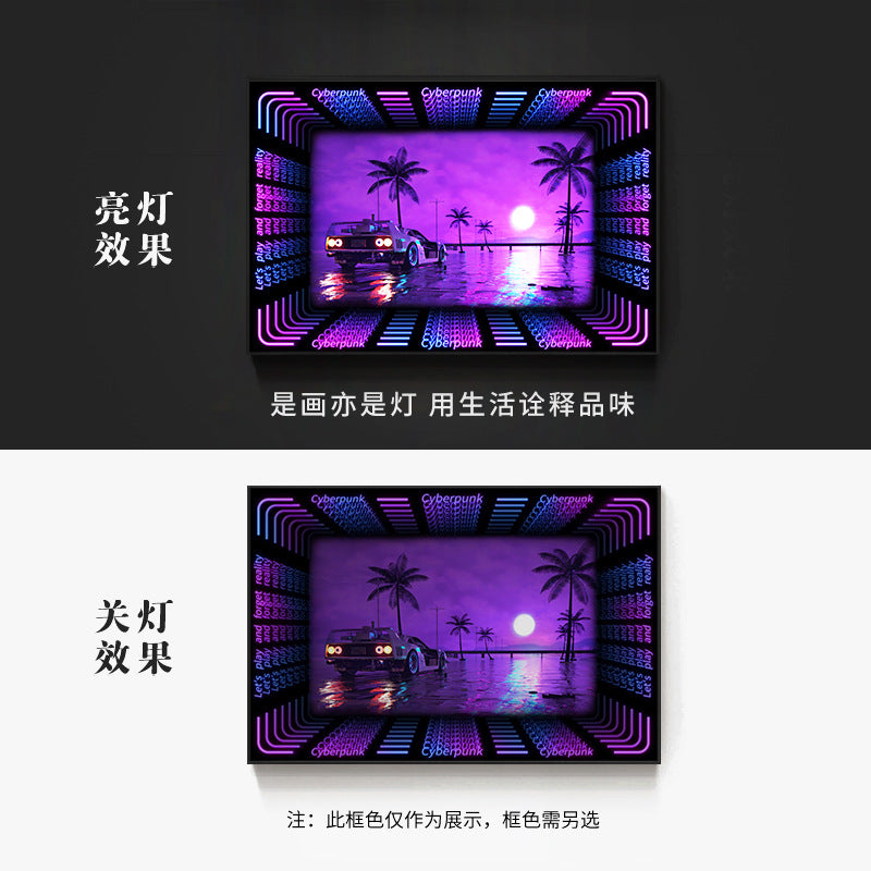 KTV box, private room, luminous hanging paintings, bar, pub, wall decoration painting, e-sports room, cyberpunk style mural