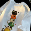 White cotton boys' short-sleeve t-shirt, summer  new arrival, loose fit, casual cartoon print, kids' half-sleeve tee 001