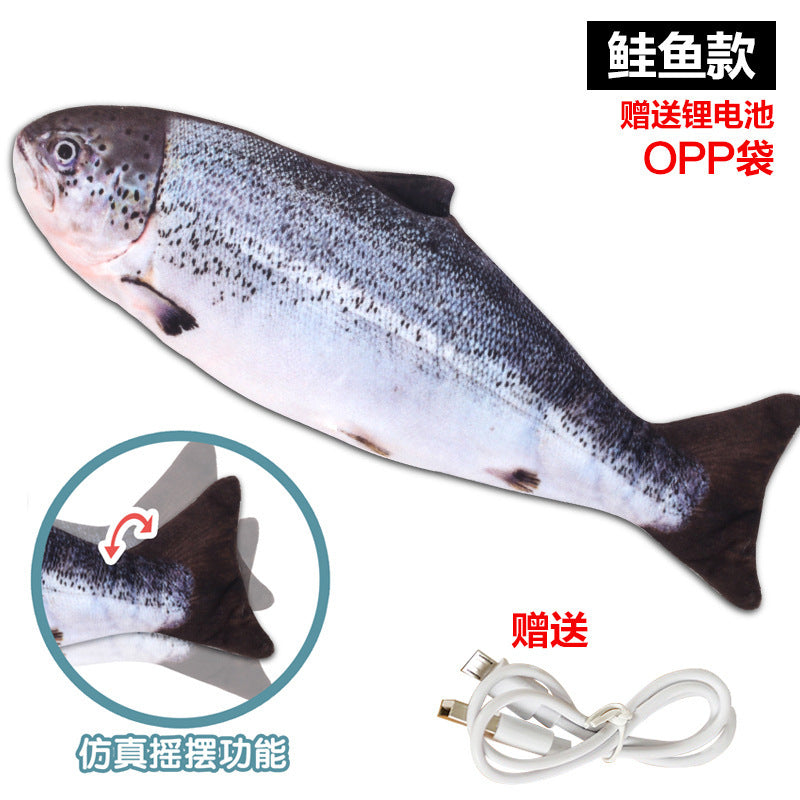 [customized] simulated fish cross-border electric swinging fish jumping fish usb rechargeable carp pet cat toy popular