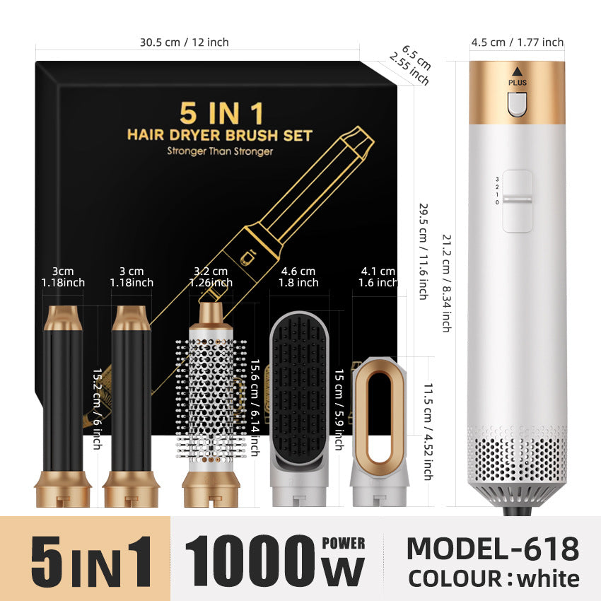 Cross-border five-in-one hot air comb, multi-functional styling hair dryer, automatic curling iron, universal hair dryer, hair dryer