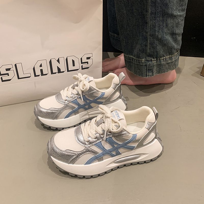 Dexun shoes women's 2025 spring and summer fashion versatile women's shoes summer mesh shoes women's breathable mesh Forrest Gump shoes women's thick soles