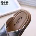 Vancahao baotou slippers summerflatsnew arrivalgirlretro one-piece slippers outwear sandals
