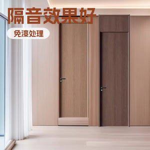 Solid wood composite door, solid wood color, ecological paint-free hotel room door, wpc wood plastic door, wooden door, soundproof bedroom wooden door