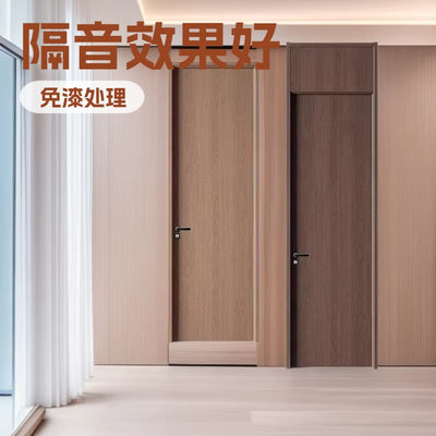 Solid wood composite door, solid wood color, ecological paint-free hotel room door, wpc wood plastic door, wooden door, soundproof bedroom wooden door