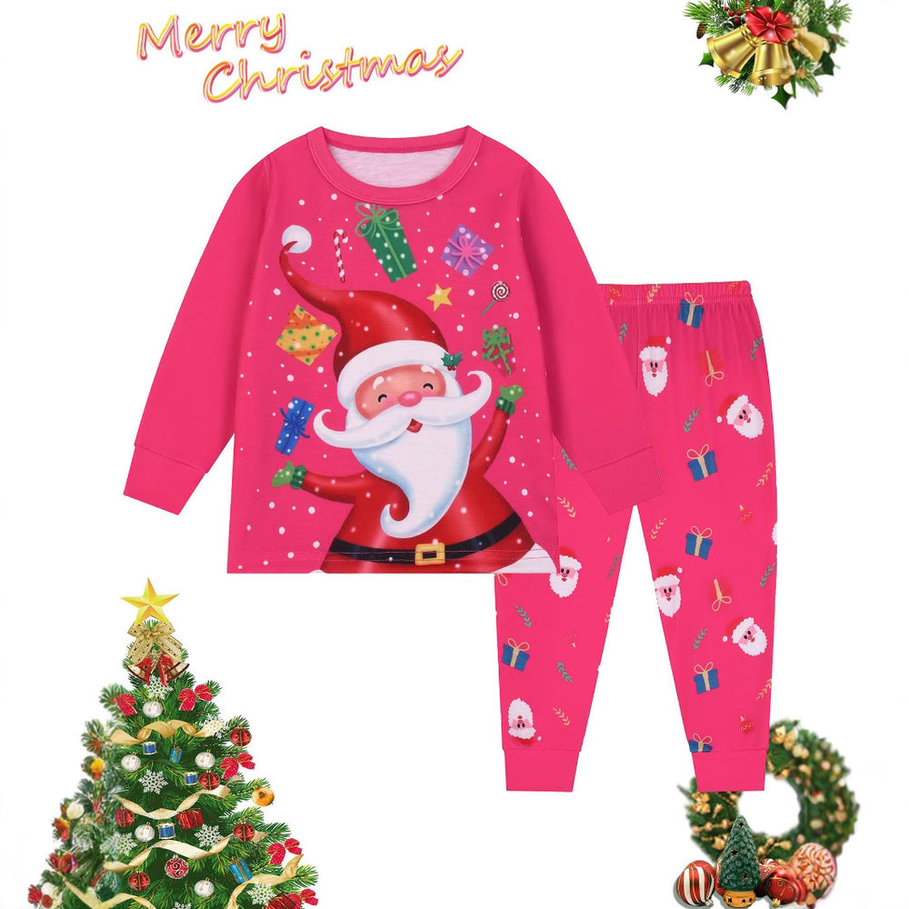 Flame-retardant fabric  hot-selling  cross-border new christmas children's clothing  christmas joy santa claus kids