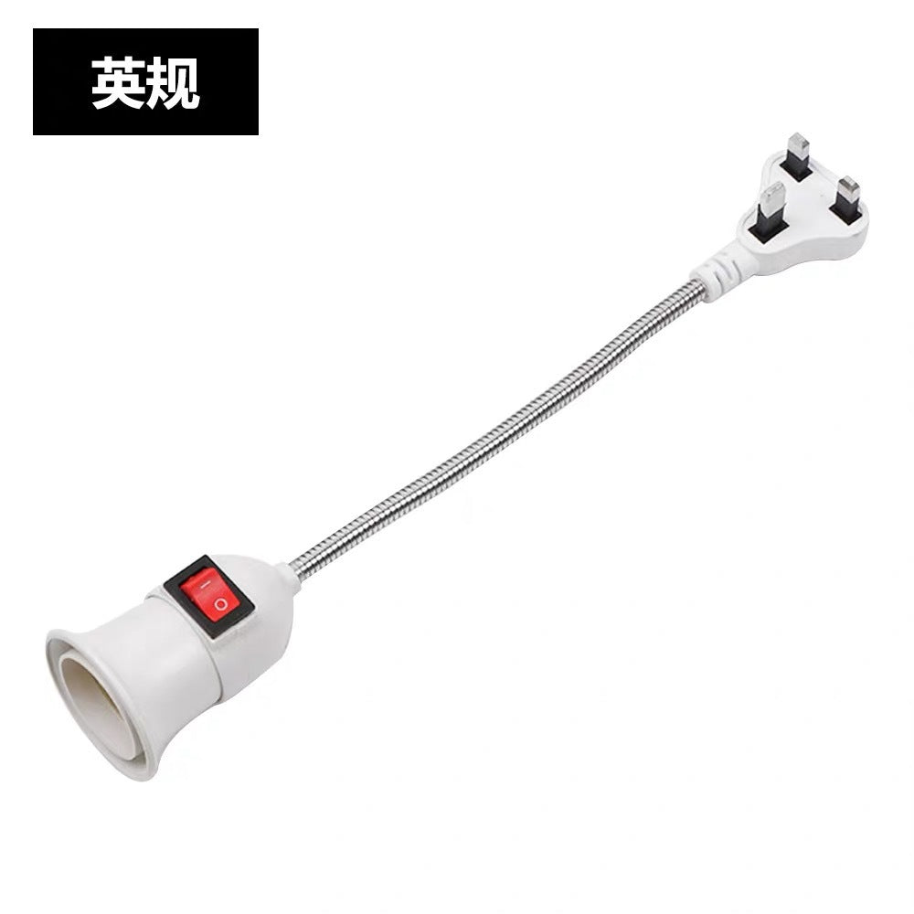 European standard lamp holder with switch socket lamp british standard hose lamp holder plug bedroom wall lamp e27 screw led plug lamp holder