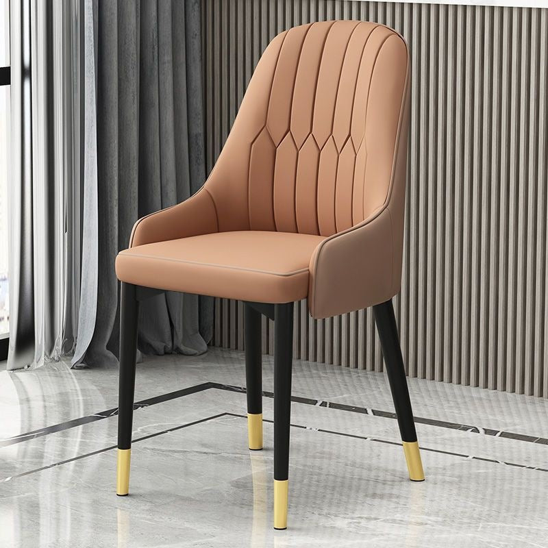 Hotel & home light luxury dining chair - minimalist modern backrest stool, office chair, restaurant leisure chair, dining table chair - metal & other materials