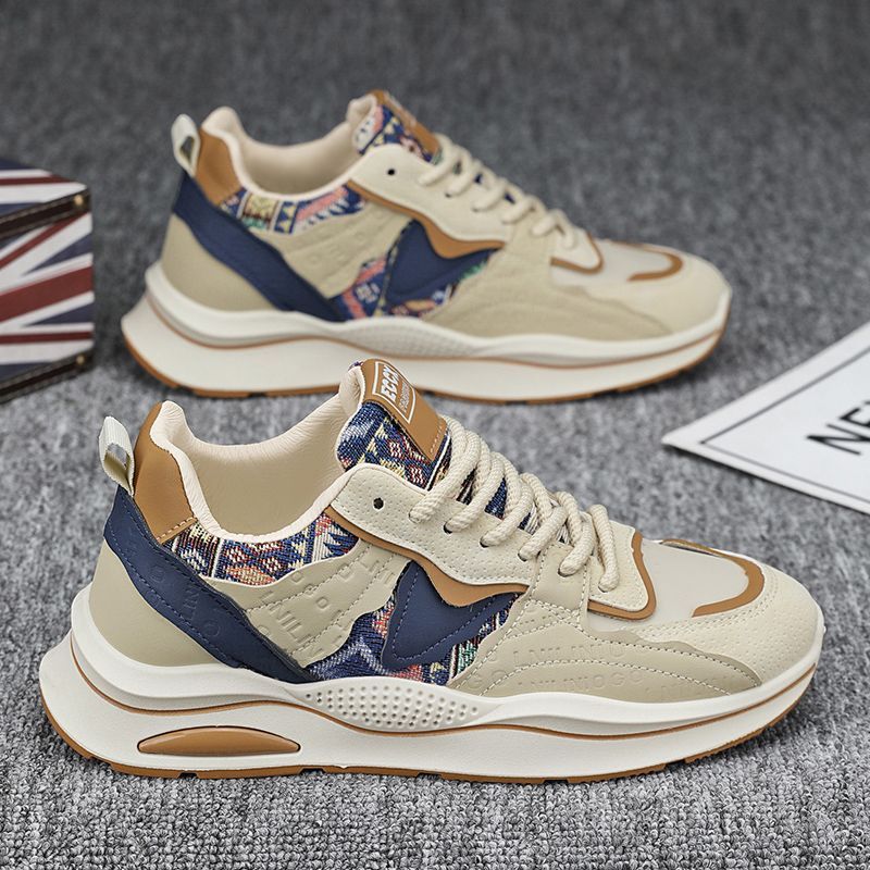 Men's fall/winter 2025 new trendy soft sole athletic casual shoes - men's chunky platform height increasing dad shoes - men's streetwear