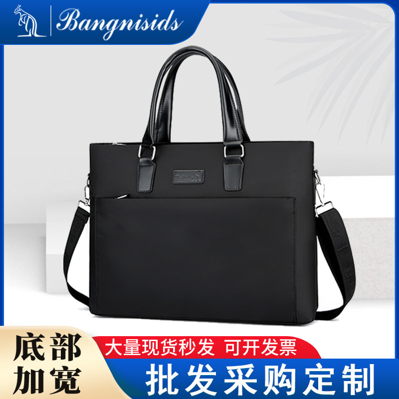 New Men's Fashion Oxford Cloth Portable Business Briefcase Casual Large Capacity Meeting Bag Bag Computer Bag