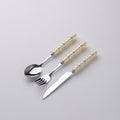 Light luxury style ins knife, fork, spoon, pearl handle, stainless steel tableware, creative fork, household high-looking mooncake knife and fork