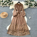 French retroelegancedress women's new arrivalclassy lacepatchwork strap waist elegant long skirt
