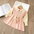 Girls' knit dress - cartoon bear design