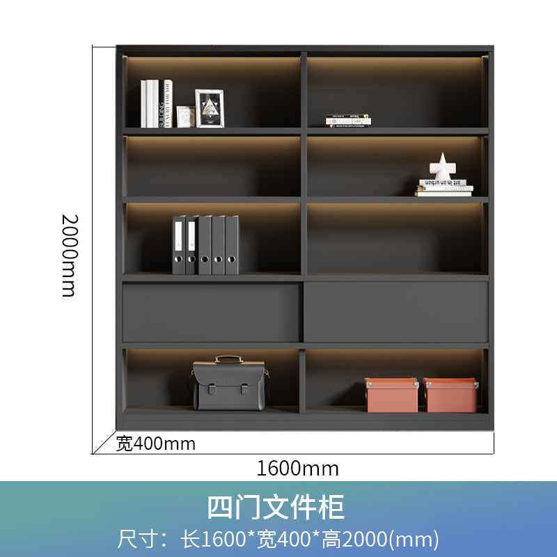 Wooden office file cabinet, executive bookcase, background cabinet, document storage cabinet, minimalist modern glass door cabinet