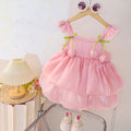 Baby girl summer sweet dress infant princess outfit shiny summer sundress chic cute tank dress