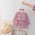 Spring & fallnew arrivalgirl princess dress spring clothing children's clothing western style one year old baby mesh suit dress