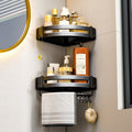 Bathroom black corner shelf, no punching, bathroom, washroom, bathroom, storage rack, tripod, corner storage rack